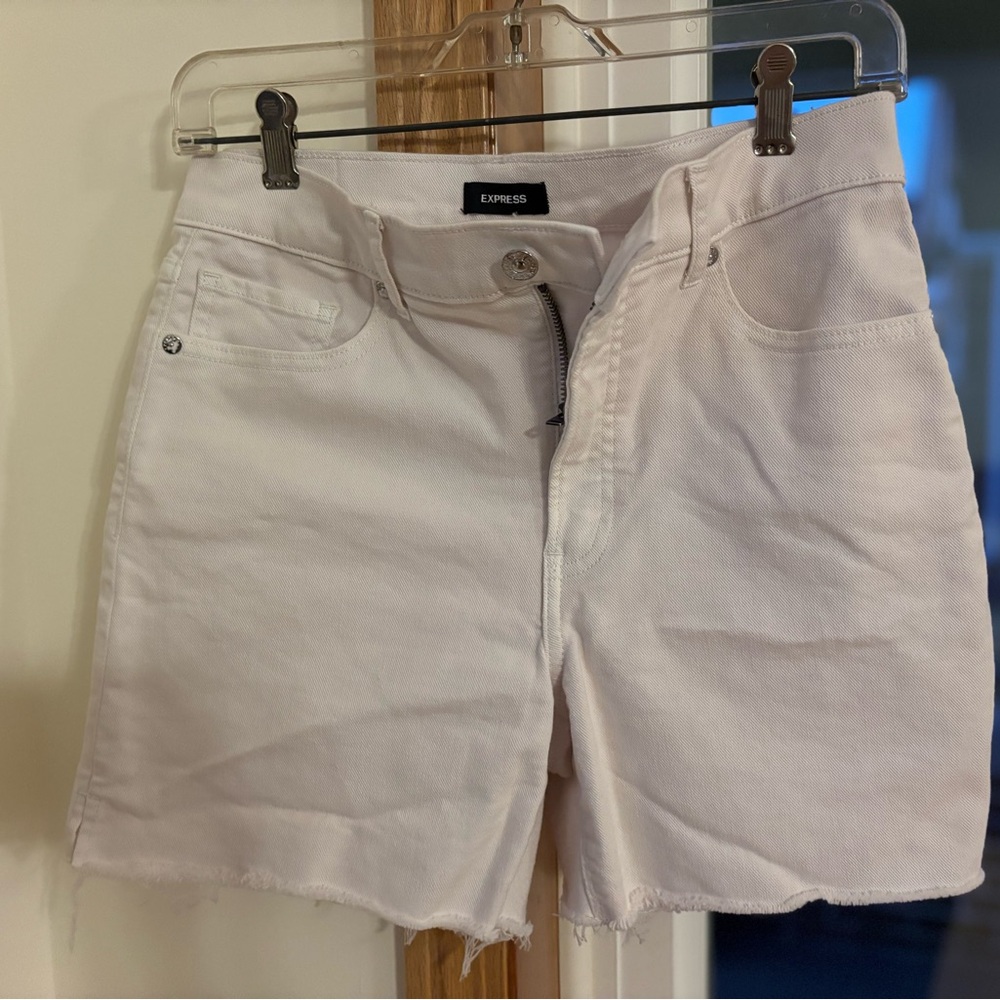 Express White Denim Shorts